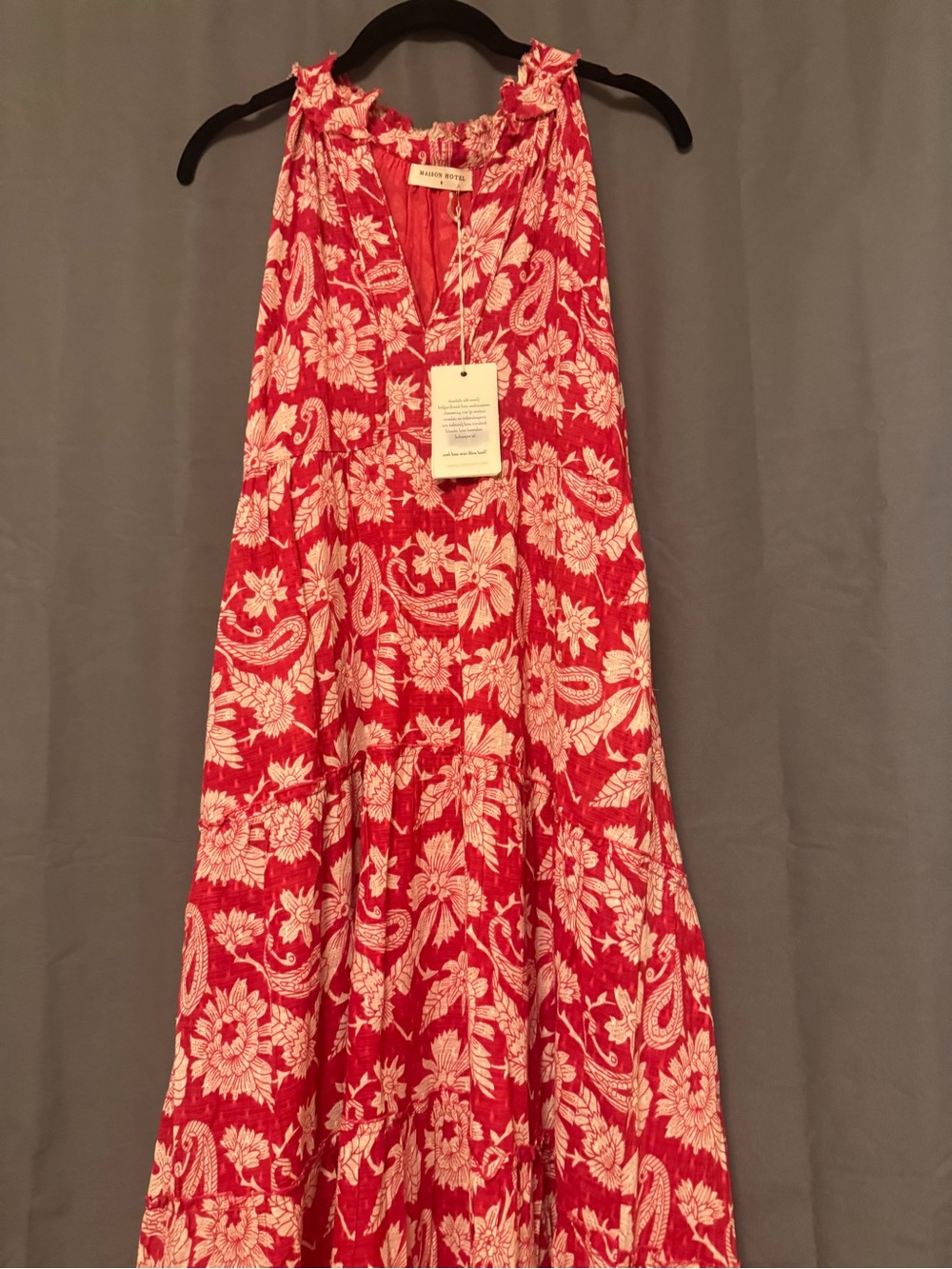 Red Floral Halter Maxi Dress - Women - Picture 2 of 4